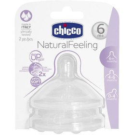 Resim Chicco Biberon Emziği 6Ay+ 2 Adet Hızlı Akış - Silikon 