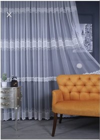 Resim Raporlu, Ütü İstemez, Kırışmaz 1/3 Sık Pile Kırık Beyaz Tül Perde 