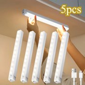 Resim 5 Adet LED Hareket Sensörlü Işık Çubuğu, Manyetik Dolap Altı Aydınlatma, Serin Beyaz/Sıcak Beyaz İç Mekan Gece Lambası - Mutfak, Merdiven, Koridor, Gardırop ve Garaj için Ev Aydınlatması 