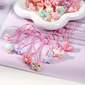 Resim 20 Sevimli Çiçek Kelebek Hayvan Saç Lastikleri Meyve Scrunchie, Rastgele Renkler 