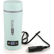 Resim Oldfriend Polvcdg Yeşil 12v 36v Araç Çakmaklığı Çay Isıtıcı Termostatlı Taşınabilir Bardak 