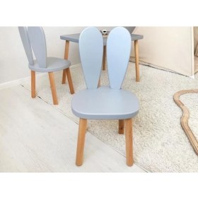 Resim SEAPOL Oyun ve Aktivite Masa Seti - 1(BİR) Adet Masa + 2(İKİ) Adet Sandalye - Tavşan Country Grey 