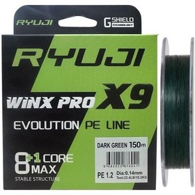 Resim Ryuji Winx Pro X9 150mt 0.14mm İp Misina Koyu Yeşil 