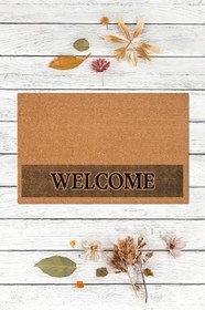 Resim Welcome, Yazılı Paspas, kapı önü paspası, ev eşyası çeyiz eşyası paspas, uzun ömürlü kapı önü paspas 