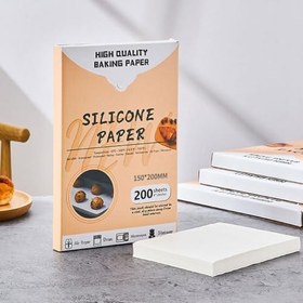 Resim 200pcs Pişirme kağıdı için parşömen kağıdı, çift taraflı doğal bitki bazlı silikon kaplama, yapışmaz, pişirme için mükemmel, hava fritözü, barbekü, gıda sarma ve gıda servisi 