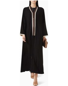 Resim Lava Design Modern Ve Şık Uzun Kollu Abaya Bütünleyici Detaylarla Zarif Görünüm Sunuyor Siyah 