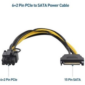 Resim 8 Pin Sata Power Ekran Kartı Kablosu 6+2 Pin Ekran Kartı Power Kablosu 8 Pin Sata Power Kablo 