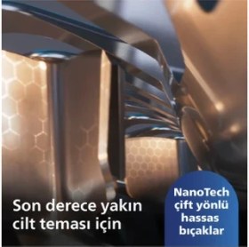 Resim Philips SIfır Traş-Burun Vucüt Erkek Bakım Seti- Premium Kablosuz, 7 yıl motor ve pil ömrü SP9872/22 9000 Serisi Islak Kuru Tıraş Makinesi+One Blade Hafif Pratik Traş 