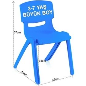 Resim 4'lü Set Büyük Şirin Çocuk Sandalyesi Açık Mavi 