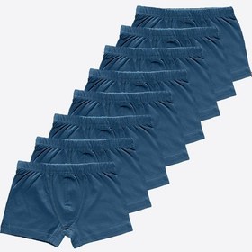 Resim Malabadi Erkek Çocuk Mavi 8'li Paket Pamuk Elastan Boxer 8m209 