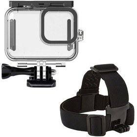 Resim Gopro Hero 8 Housing Gp24 Kafa Bandı Gp26 Göğüs Kemeri Seti Go208 