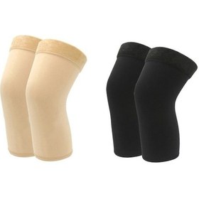 Resim Skycıty Kadınlar İçin Termal Esnek Kaydırmaz Destekli Diz Koruyucu Kolluk Çifti Bej Bej 