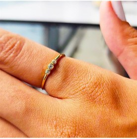 Resim Tria Pırlanta Modern Evlilik Teklifi-Minimal Tasarım Hediye-925 A - 552949085 