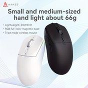 Resim AJAZZ AJ139 V2 MC kablosuz oyun fare, RGB manyetik tabanlı PAW3311 oyun sensörü, ayarlanabilir 12000DPI, 1000Hz yenileme hızı, 500mAh pil, 300IPS takip hızında üç mod bağlantı ABS malzeme farenin, dizüstü bilgisayarlar için uygun 