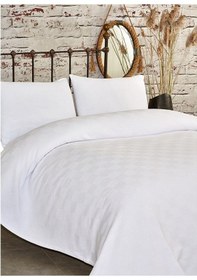 Resim Tek Kişilik Beyaz Dama Desenli Pike. Damalı Otel Pikesi 160x230 