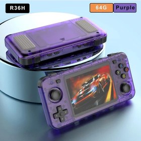 Resim Boyhom Yeni R36h Retro El Konsolu Açık Kaynak Linux Sistemi Klasik Oyun R36h Purple 64g 