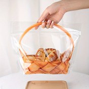Resim 8'li Paket Büyük Kapasiteli Yeniden Kullanılabilir Plastik Ekmek Çantaları, Yapay Sepet Tasarımı, Kendinden Kapanan ve Yapıştırıcı, Fırın, Tost, Şeker, ve Hediye Paketleme için - Gıda Güvenli Dikdörtgen Şekil, Yeniden Kullanılabilir Ürün Çantası 