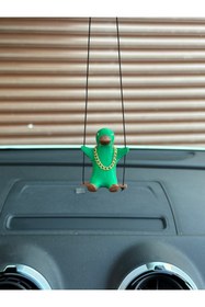 Resim 3dbaydesign Altın Zincirli Sallanan Ördek Yeni Trend Dikiz Ayna Süsü (yeşil Kahverengi ) 