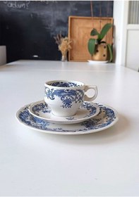 Resim Valeria Üçlü/trio Çay Fincanı Vitro Porzellan Antıque Tea Cup & Saucers Maviv 