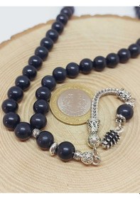 Resim Shungite Şungit Taşı 99luk Tesbih 8mm 23180 Çok Renkli 
