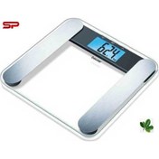 Resim AboutThePerfect Işıklandırmalı ekranlı cam vücut analiz baskülü, şık ve hassas ölçüm sağlar. 