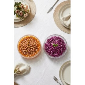 Resim Glamis Selen Concept Kafes Model El Yapımı Büyük Boy Cam Salata Kasesi 2 'li Set 