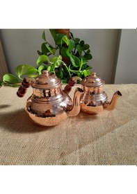 Resim 1.4 Lt Küçük Boy Bakır Çaydanlık Bakır 
