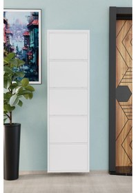 Resim 5 Kapaklı Metal Ayakkabılık Beyaz Beyaz 