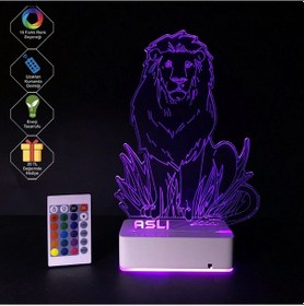 Resim Kişiye Özel 3D Aslan Masaüstü Led Lamba 