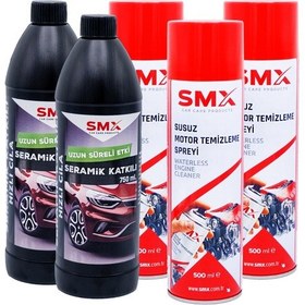 Resim Susuz Motor Temizleme Spreyi 3adet + Seramik Katkılı Hızlı Ve Pratik Cila 2adet 