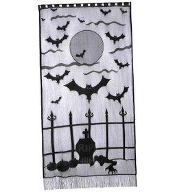 Resim Suntek Cadılar Bayramı Kapı Perdesi Siyah Yarasalar-hayalet " 
