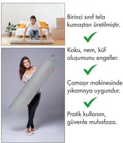 Resim Halı Hurcu, Halı Kılıfı, Koruyucu Kılıf, Halı Kilim Organizeri (Gri, 6m² Halı Hurcu) 