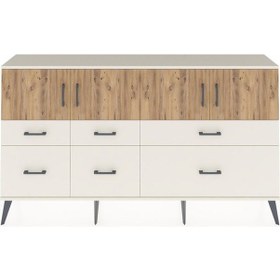 Resim Arges Konsol 4 Raflı 6 Çekmeceli 4 Kapaklı 176x30x99 Aytaşı-çam/aytaşı Atlas Çam/aytası - Aytası 