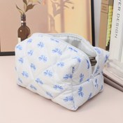 Resim Bal Kız Şerit Kozmetik Çantası - Polyester Tuvalet Deposu Çantası, Çiçek Desenli, Su Geçirmez Değil, Polyester Astarlı, Büyük Kapasiteli Seyahat için - El Yıkamalı, Guangzhou'dan - 1 Adet 