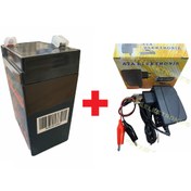 Resim ATAELEKTRONİK 6 Volt 4a 6 V 4 Amper Mini Sarjlı El Süpürge Aküsü 70x48x101mm + 6 Volt 1 Amper Şarj Cihazı 