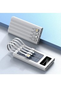 Resim 10.000 Mah Güneş Enerjili Led Işıklı Powerbank Şarj Aleti 2x Usb Çıkışlı Mikro Tycp BEYAZ 