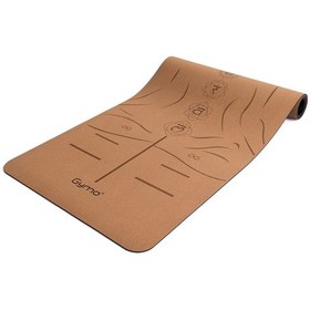 Resim Gymo Pro Series Sembol Hizalamalı 5mm Doğal Mantar Cork Yoga Matı Pilates Minderi Kahverengi 