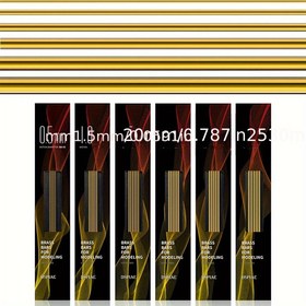 Resim ZMOON Yüksek Kaliteli Katı Pirinç Yuvarlak Çubuk - 6 Boyut Mevcut (0.5/1.0/1.5/2.0/2.5/3.0mm, 200mm Uzunluk) - Dayanıklı Alaşım Metal DIY Model Yapımcıları, Hassas Mühendislik, Endüstriyel Güç için 