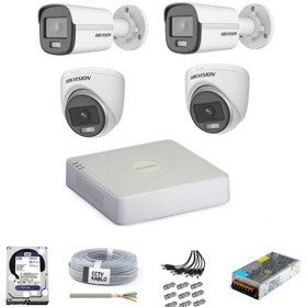 Resim hikvison Hikvision Colorvu Gece-karanlıkta Renkli 4 Ahd Kameralı Güvenlik Kamera Kuruluma Hazır Set 