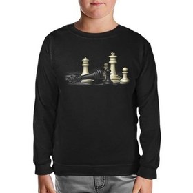 Resim Lord T-Shirt Satranç Siyah Çocuk Sweatshirt 