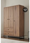 Resim Enza Home Kalinsta 3 Kapaklı Gardırop - Ceviz 