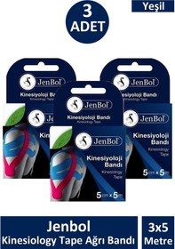 Resim Jenbol Kinesiology Tape Bandı 5 Cm X 5 M - Yeşil 3 Adet 