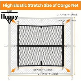Resim Dashanshop Tek Katman Yüksek Mukavemetli Çekme Ağı Dayanıklı Polyester Esnek Pickup Kargo Filesi 