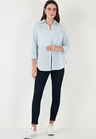 Resim Lela Regular Fit Uzun Kollu Cepli Çizgili Gömlek Bayan GÖMLEK 6772895 