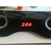 Resim Peugeot 206 4'lü Oval Hoparlör Polyesterli Pandizot Kabartmalı 2 Port Işıklı 