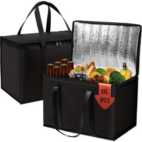 Resim XXL-Büyük Yalıtımlı Çanta, Yalıtımlı Yiyecek Teslimat Çantaları Büyük Kapasiteli Yalıtımlı Market Çantaları, Tekrar Kullanılabilir Market Tote, Yumuşak Soğutucu Çanta 