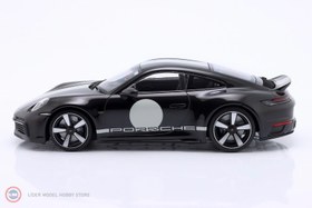 Resim 1:18 Minichamps 2022 Porsche 911 (992) SPORT CLASSIC - BLACK WSTRIPE 