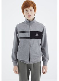 Resim Tommylife Tommy Life Gri Melanj Dik Yaka Erkek Çocuk Sweatshirt - 11183 Gri Melanj 