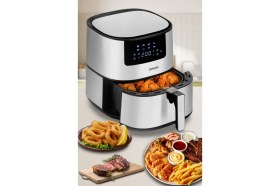 Resim Goldmaster Novo 2000 Watt Yüksek Güç 6,4 Litre Inox Geniş Xxl Dokunmatik Airfryer Yağsız Sıcak Hava Fritözü 