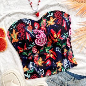 Resim Kadınların Çiçek Desenli Omuz Üstü Tank Topu - Y2K Tarzı, Kolsuz, Canlı Yaz Çiçek Deseni, Polyester ve Elastane Karışımı, Rahat veya Tatil Giyiminde Mükemmel, Yaz Rahat Giyim | Y2K Moda | Elastane Kumaş, Bayanlar Tank Topu 